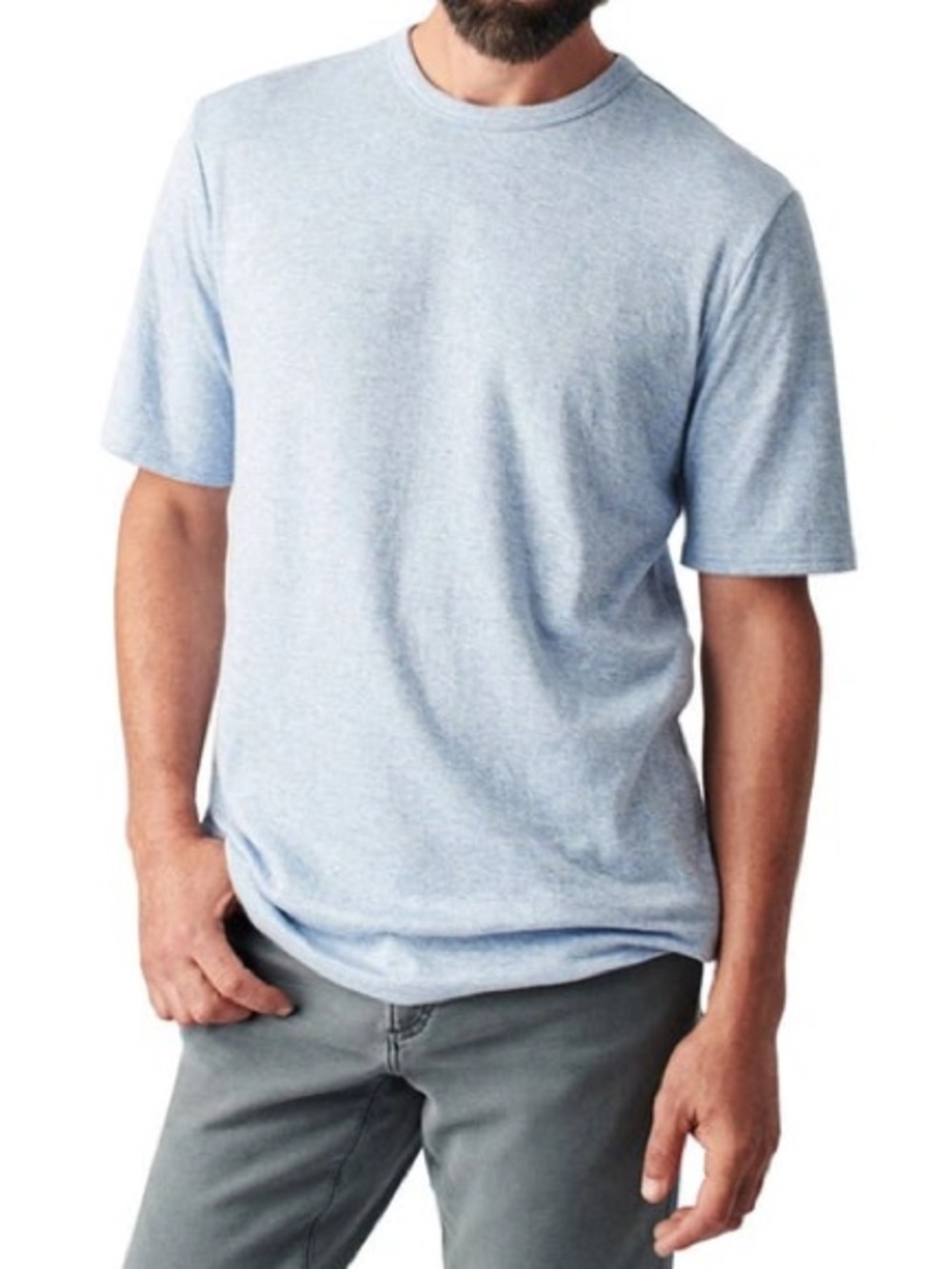 Faherty Cloud Cotton Blend Blue Crew Neck T-Shirt